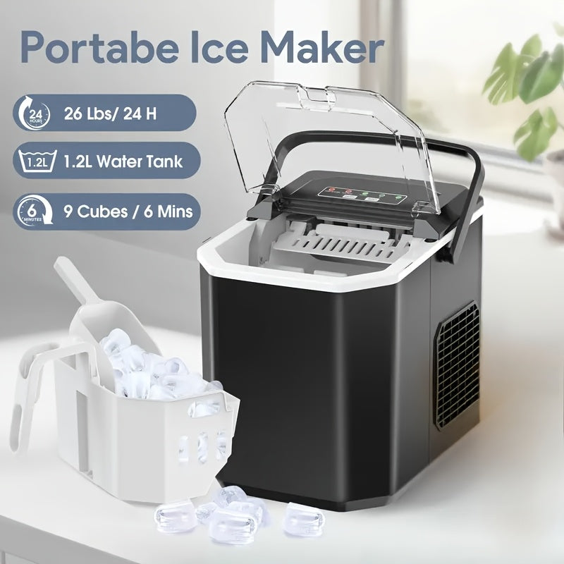 35 Pound Golden Nugget Ice Machine And 26 Pound Bullet Ice Machine, Soft Chew Ice Crusher, Portable Pebble Ice Machine Desktop, Automatic Cleaning Portable Ice Machine with Basket And Spoon, One Click Operation for Home/kitch