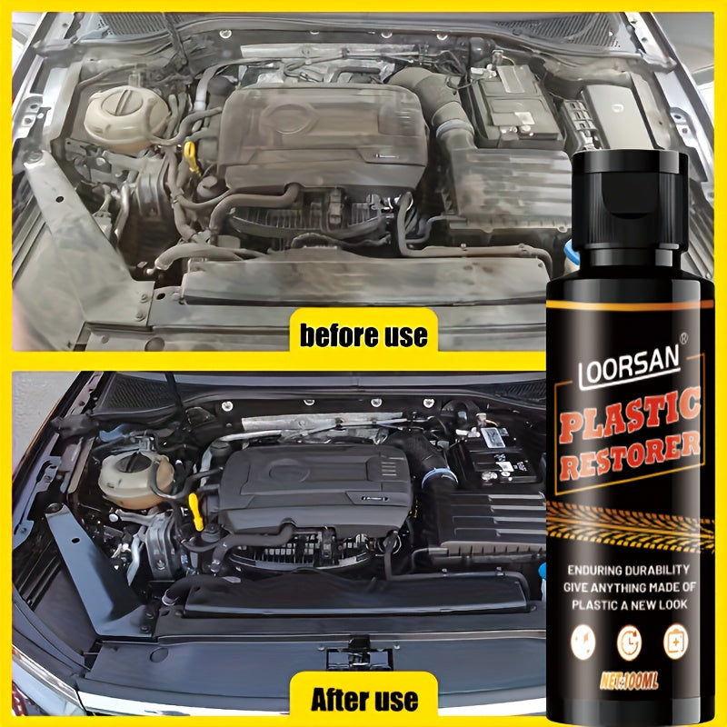 Car Interior Restoration Wax, 100ML - Deep Shine, Brightening & Long-Lasting Protection for Dashboard, Seats, Tires & Plastic Parts