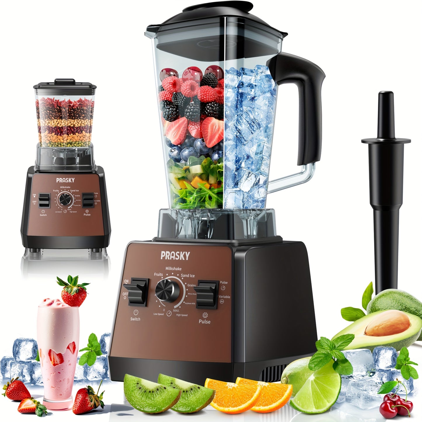 Professional Blender Smoothies Blender Max 2400W 68oz Combo