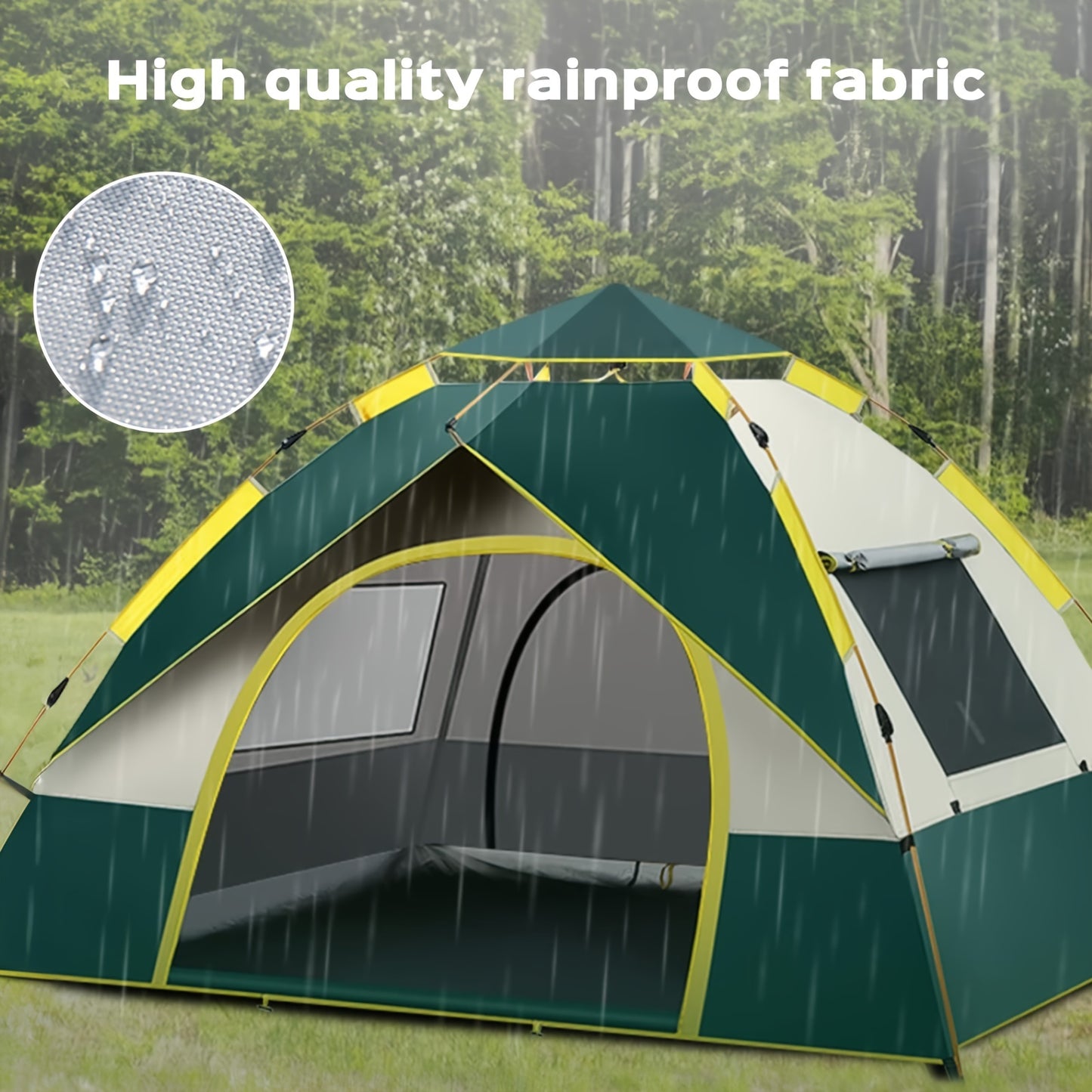 Fully Automatic Quick Opening Camping Tent with Dual Doors And Windows